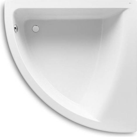 Roca – Baignoire d'angle acrylique symétrique 1350x1350 mm – Isolation acoustique – Antidérapante – Installation encastrée – Collection EASY