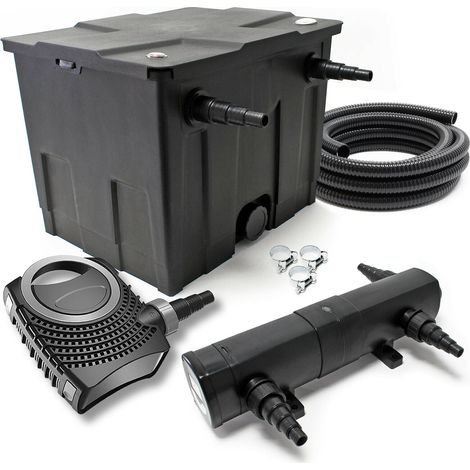Kit set de filtration 36 watts pompe 8000 litres par heure tuyau 10 m (1/5)