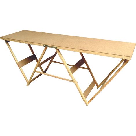 Outifrance – Table à tapisser professionnelle 100 Kg – Plateau épaisseur 6 mm – Piètement en bois renforcé – Garantie 2 ans