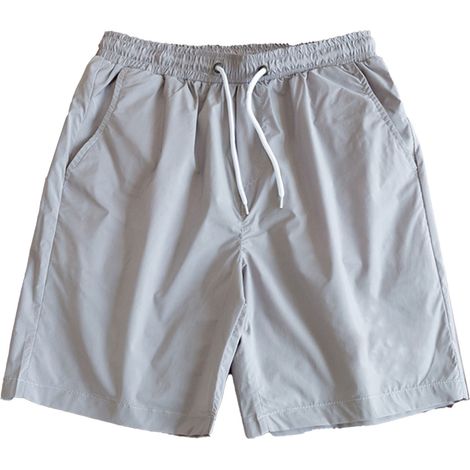 Short De Sport Pour Homme - Taille Élastique Avec Cordon - Longueur Genou En Polyester Gris - Idéal Running Et Yoga - Taille L (1/5)