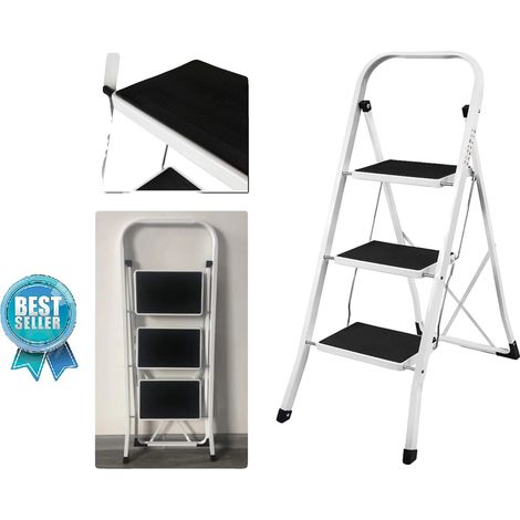 Scala retrattile, portatile e leggera, design antiscivolo, 3 gradini (1/5)