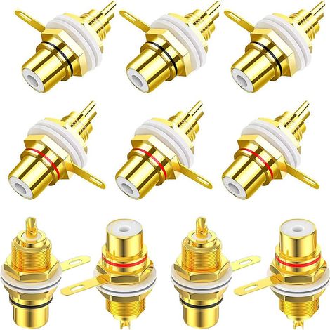10 Stück Cinch-Buchsenstecker, Cinch-Adapter für die Chassis-Plattenmontage