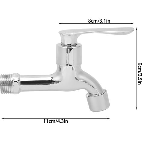 Elegante grifo de cocina de aleación de zinc de 1/2 pulgada para baño y cocina con cuerpo cromado y tapa decorativa. (1/5)