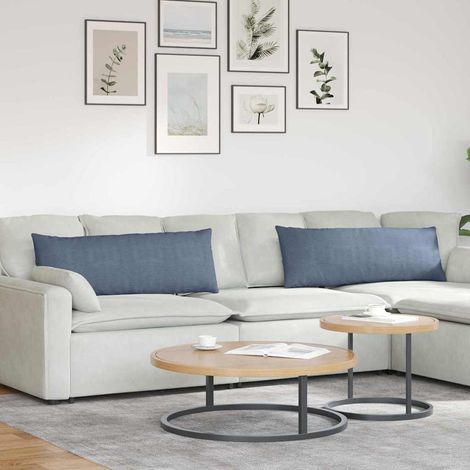 Sofakissen 2 Stück Blau 120 x 40 cm Cordstoff