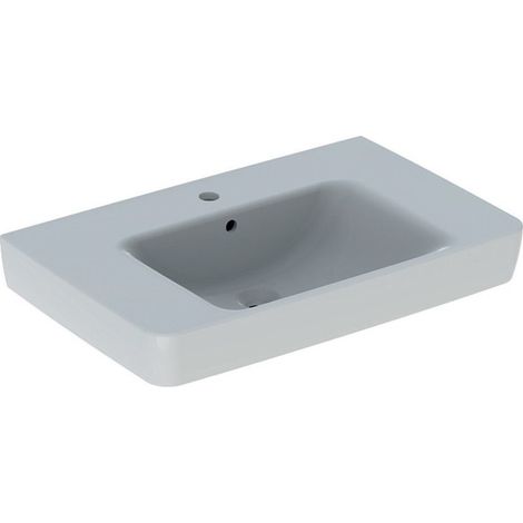 Geberit Aufsatzwaschtisch RENOVA PLAN m Abl. m HL mit Überlauf 750x480mm weiß (1/4)