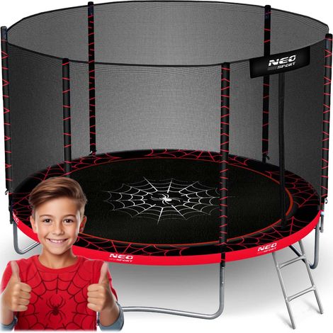 8ft252cm gartentrampolin mit auennetz und leiter neo sport