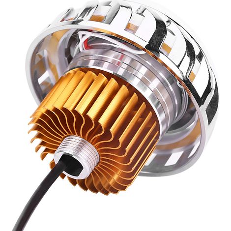 Phare Moto LED Projecteur Double Optique Angel Devil Eye CyclOne Bleu Rose Lampe Moto Étanche (1/5)