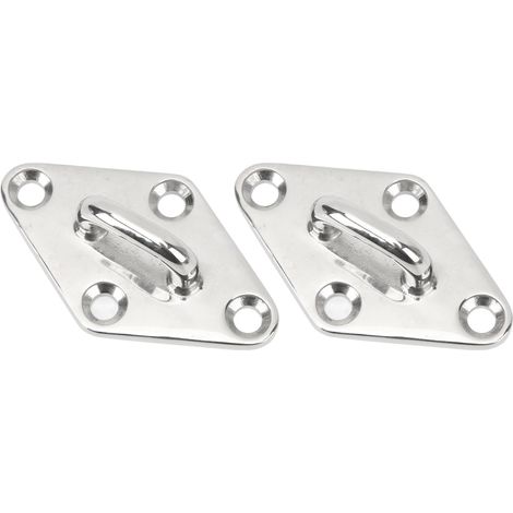 Set mit 2 Deckenhaken aus Edelstahl 316, Ösenplatte zur oberen Montage, Hängehaken im Marine-Stil (1/5)