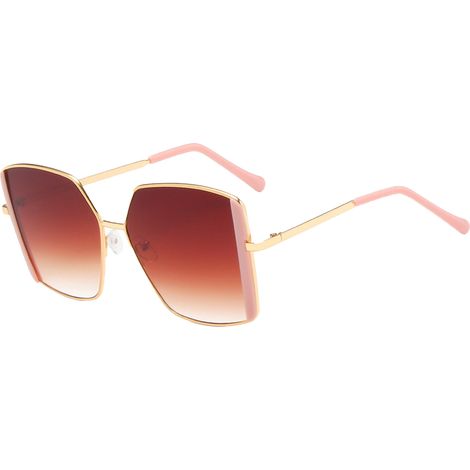 par de gafas de sol, montura resistente de resina y metal, almohadillas nasales de silicona, patillas curvas, lentes polarizadas, para uso diario. (1/5)