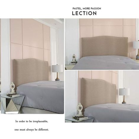 Copritestiera estensibile color sabbia da 1,5 m, copertura antipolvere solida, copritestiera, decorazione per camera da letto, colore sabbia (1/3)
