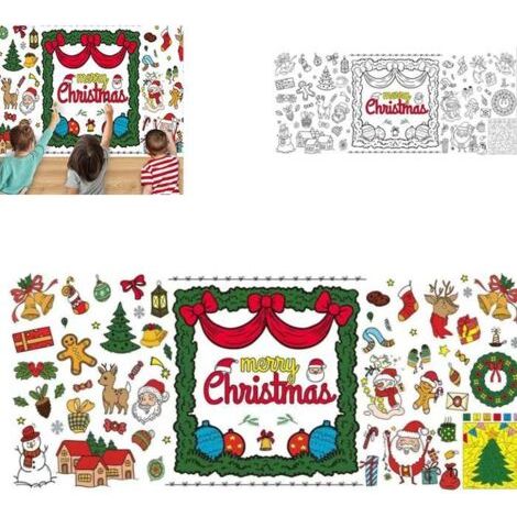 Weihnachtsdeko: Ausmal-Tischdecke, Ausmalposter, Tischdekoration, Geschenk, Festliche Aktivitäten (1/5)
