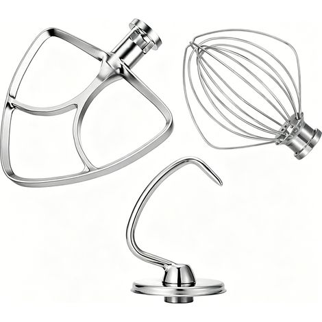 Pack accessoires batteur Kitchenaid 5 pintes – fouet K45WW, crochet 5K7SDH et palette inox (1/4)
