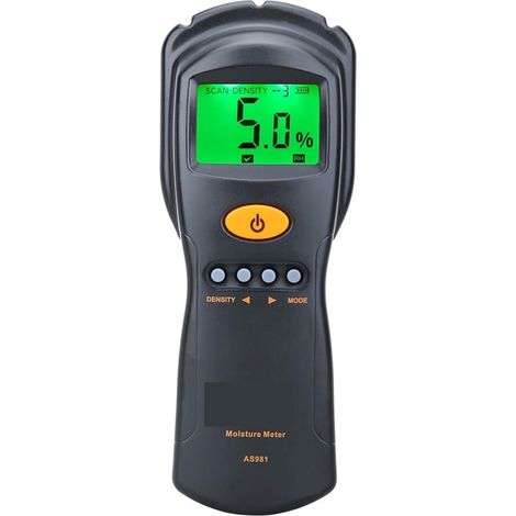 Humidimètre Numérique bois humidimètre carton bois hygromètre testeur d'humidité contreplaqué en bois LCD rétro-éclairage détecteur d'humidité AS981 (1/5)