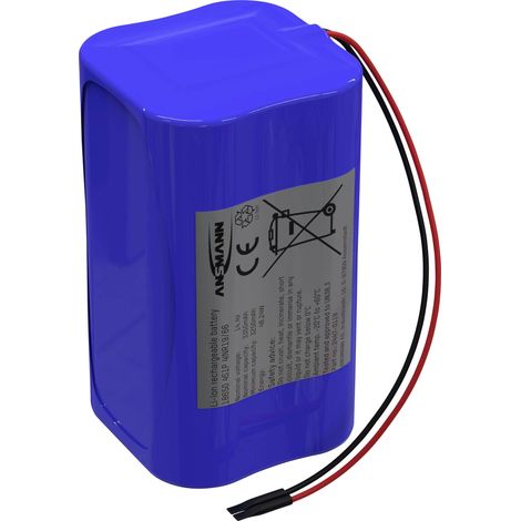 Ansmann 4S1P Pack de piles rechargeables 4x 18650 avec câble Li-Ion 14.4 V 3350 mAh