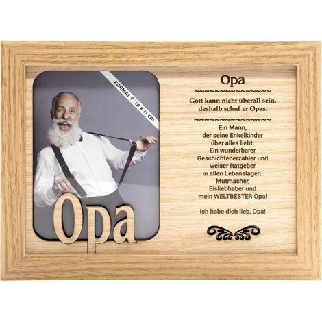 Cadre photo pour grand-père avec inscription « OPA » - À poser ou à suspendre - Idéal comme cadeau pour grand-père. (1/5)
