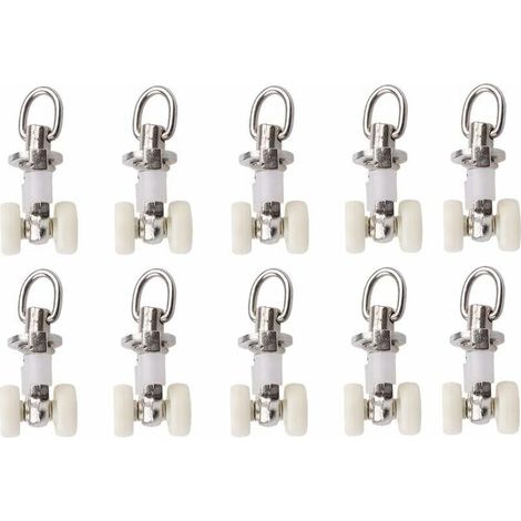 10pcs Rail Roller rideau en plastique Rail planeur double aluminium alliage Roller Home alliage poulie accessoires petite taille (1/4)