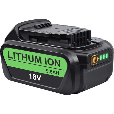 Batterie 18V 5500 mAh Li-ION pour Dewalt 18V Batterie DCB184 DCB180 DCB181 DCB182 DCB200 DCB201 DCB204 (1/5)