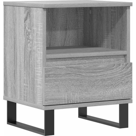 Comodino con cassetto e vano 40 x 35 x 50 cm MDF grigio DEC034625