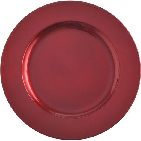 Plato decorativo de plexiglás rojo de 22 cm  P0001-22R