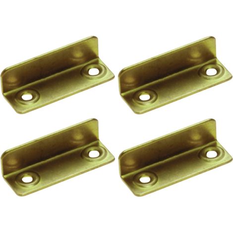 4x Gâche équerre à visser 36 x 10mm en acier finition laitonée Serrure Verrou Porte Meuble Came Batteuse (1/2)