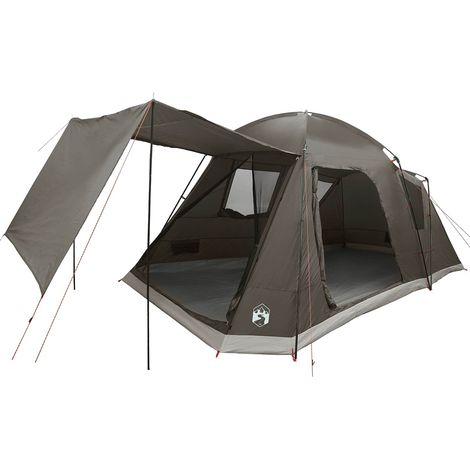 Tienda Cabaña Marrón gris 8 personas Poliéster y Acero