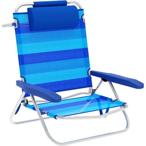 Marbueno Klappstuhl Aluminium 5 Positionen Blau