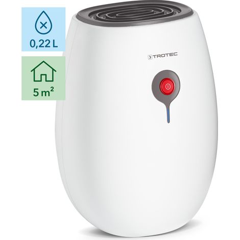 TROTEC Deshumidificador Peltier TTP 2 E, 0,220 L/día, Purificador de Aire, Habitaciones de 5m², Filtro de Aire, Depósito de 0,5 L, Diseño Compacto y Elegante, Portátil (1/5)