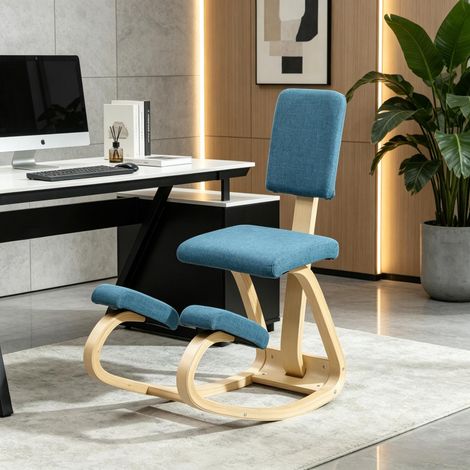 Sedia ergonomica inginocchiata con schienale, sedile correttore di postura per una postura corretta da seduti in ufficio. (1/5)