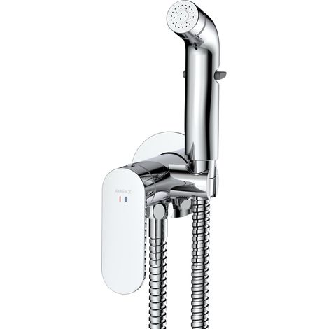 Avapax Robinet de bidet - Avec flexible et douchette de bidet - Acier inoxydable - Commande monocommande - Résistant à la corrosion (1/2)