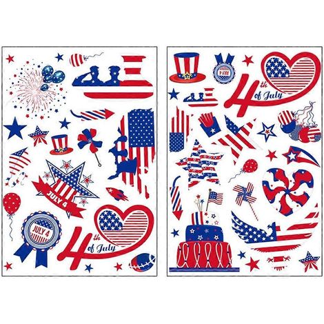 Lot de 2 autocollants décoratifs pour fenêtre, mur ou porte d'entrée, pour la fête de l'Indépendance (1/5)