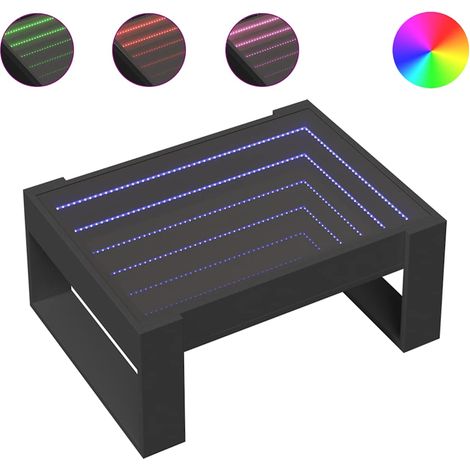 Maison Exclusive - Mesa de centro con Infinity LED negro 70x53x30
