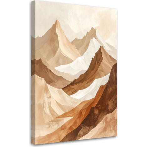 Bild auf Leinwand Bergpanorama Abstrakt Pastellbeige 20x30 (1/5)
