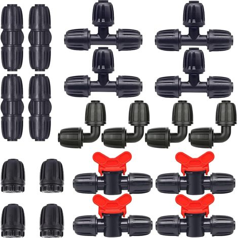 Lot 20 vannes commutateur irrigation – raccords pour tubes – connecteurs tuyaux jardin – système arrosage goutte-à-goutte (1/5)