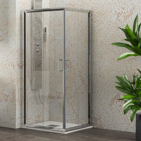 Box doccia in vetro con 2 ante scorrevoli modello TULIPANO 70x70xH190 cm