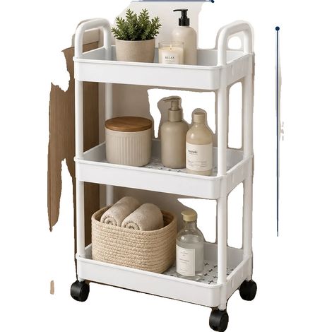 Carrito de almacenamiento de 3 niveles, organizador móvil, 382770 cm (1/2)