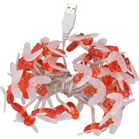 Guirlande Lumineuse Abeille - 40 LED USB Étanche IP44, 4m ABS Blanc Chaud pour Décoration Intérieure et Extérieure (1/5)