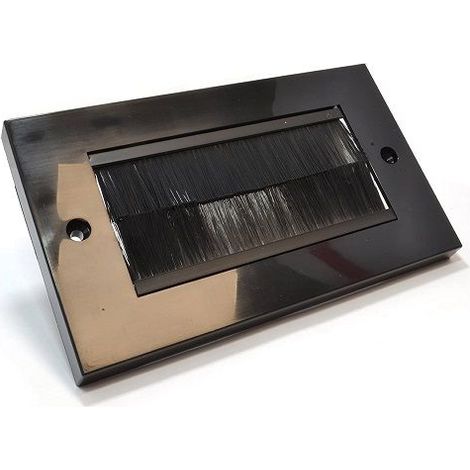 Placa frontal rectangular para salida cable pared Negro (1/3)