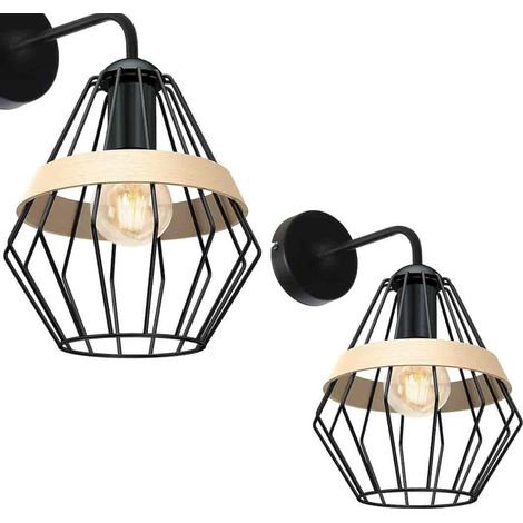 Lampada da parete Cliff nera 1xE27 (1/5)