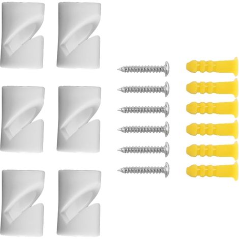 6 Pack Chandelier Diffuser Cable Hooks, Ceiling Hook, Wall Mount, V Hook, Chandelier Wire Clip for Cable Hanging, Chandelier Fixtures (White) (1/5)