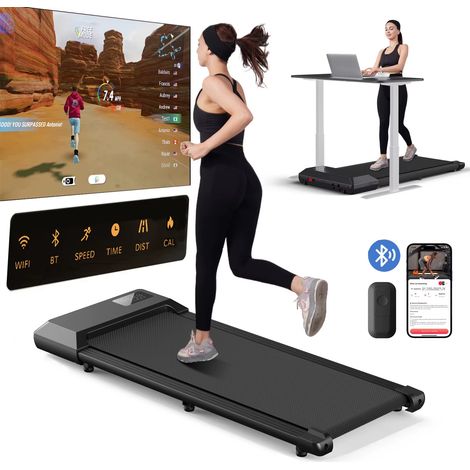 Tapis de course de marche électrique 2,5 CV – Mini tapis roulant compact avec télécommande, amorti anti-chocs, antidérapant, idéal bureau à domicile et télétravail