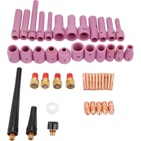 46-teiliges Set Verbrauchsmaterialien und Zubehör für WP-9/20/25-WIG-Schweißbrenner (1/5)