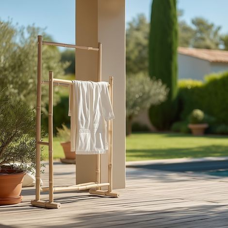 VITAL - Porte-serviettes double portant en bambou