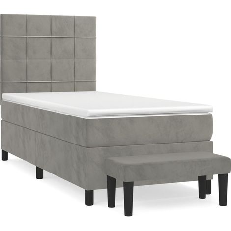 Maison Exclusive - Boxspringbett mit Matratze Hellgrau 90x200 cm