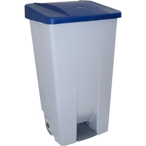 Contenedor selectivo azul pedal y ruedas 120 l denox