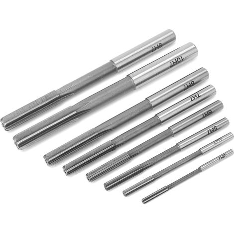 Alésoir de haute précision en acier rapide, à queue droite, lot de 8, accessoires H7 (1/5)