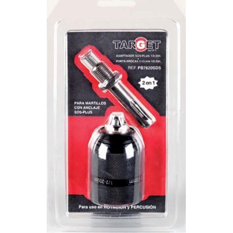 TARGET portabrocas automatico 1/2-20 1,5-13 &43 adaptador sds , Portabrocas automático 1/2-20 1,5-13 mm con adaptador SDS. Para martillos con anclaje SDS-Plus.De la marca T