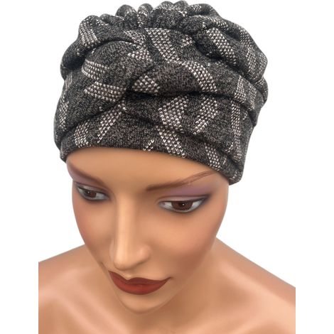 Turbante da donna post-chemioterapia Sara 10a copricapo caldo foderato taglia S (1/5)