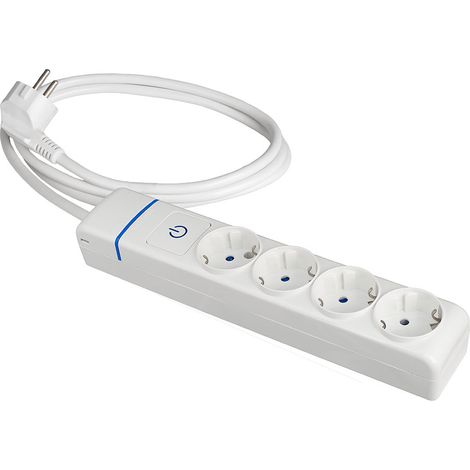 Verlängerungskabel mit 4 2p+e Steckdosen, 16A 250V, mit Lichtschalter. 1,5 m Kabel H05VV-F 3G1,5mm². 8014pil Solera (1/2)