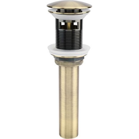 G1 1/4 " Pop-up Rétro Bouchon Bonde de Lavabo Vidange Clic-clac avec Trop-Plein en Laiton Bronzé Universel Valve Draineur d’Evier Vasque Siphon - avec Trop-Plein (1/5)