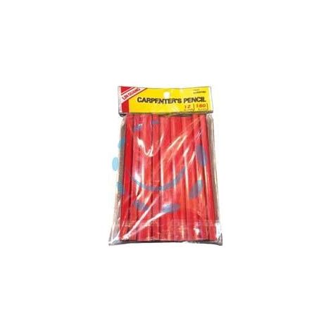 MATITA DA FALEGNAME E MURATORE ROSSA 180x12x7 mm - mina HB -